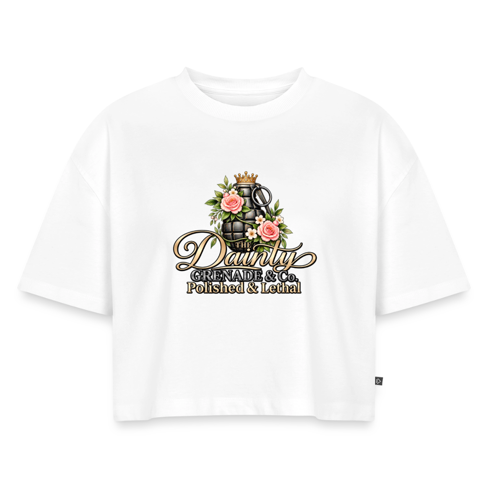 Women's Oversized Organic Cropped T-Shirt - white